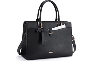 Missnine Laptop Tote Bag for Women 15.6 Inch Leather Work Bags Teacher Computer Purse Briefcase Handbag for Office, Travel