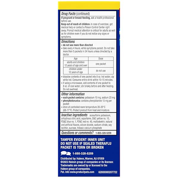 THERAFLU NIGHTTIME SEVERE COLD RELIEF HONEY LEMON FLAVOR POWDER – 6 CT