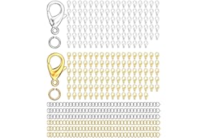Evnlo 700Pcs Lobster Claw Clasps and Open Jump Rings Set, 12MM Necklace Clasp and Closures for DIY Jewelry Making Supplies