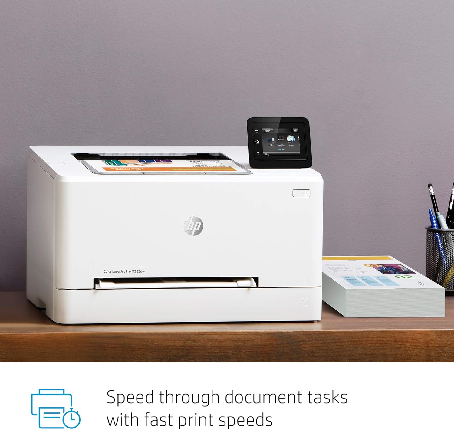 HP Color LaserJet Pro M255dw Wireless Laser Printer, Remote Mobile Print, Duplex Printing, Works with Alexa (7KW64A): Electronics