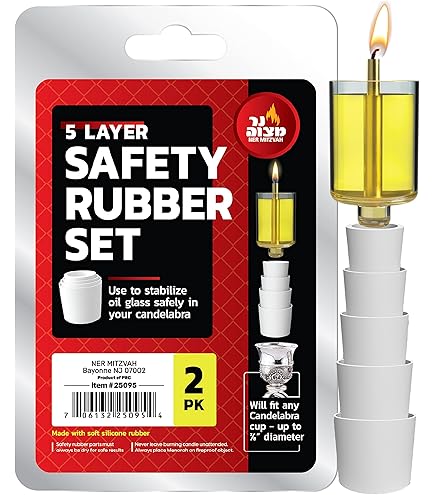 Amazon.com: Ner Mitzvah Safety Rubber Set for Oil Candle Cups - 9
