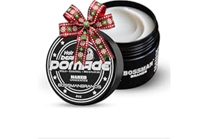 Bossman Hair & Beard Pomade for Men (Naked - Unscented) – Medium Hold & Moisturizing for Hair, Beard & Mustache Styling – Made in USA