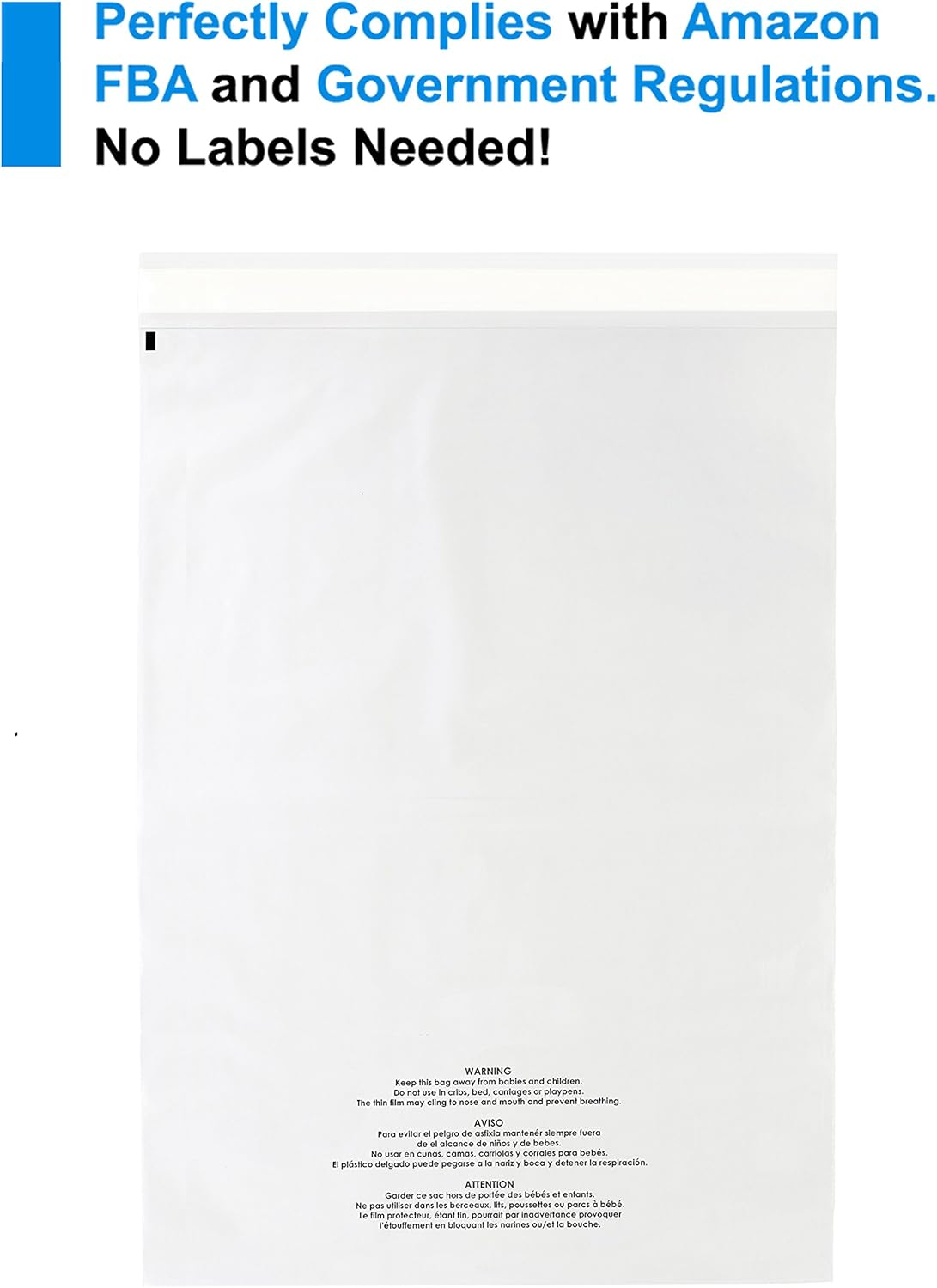 Spartan Industrial || 100 Count - 12” X 15” Self Seal Clear Poly Bags with Suffocation Warning for Packaging, T Shirts & FBA - Permanent Adhesive: Home Improvement