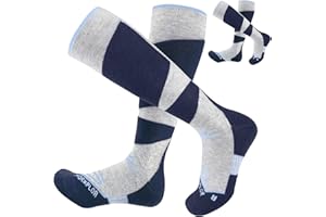 MORXPLOR Merino Wool Ski Socks 2 Pairs Pack for Men&Women,Skiing and Snowboarding Knee High Warm Socks for Cold Weather