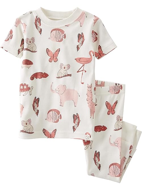 little planet by carter's unisex-baby Baby and Toddler 2-piece Pajamas made with Organic Cotton, Pink Animal Print, 9 Months
