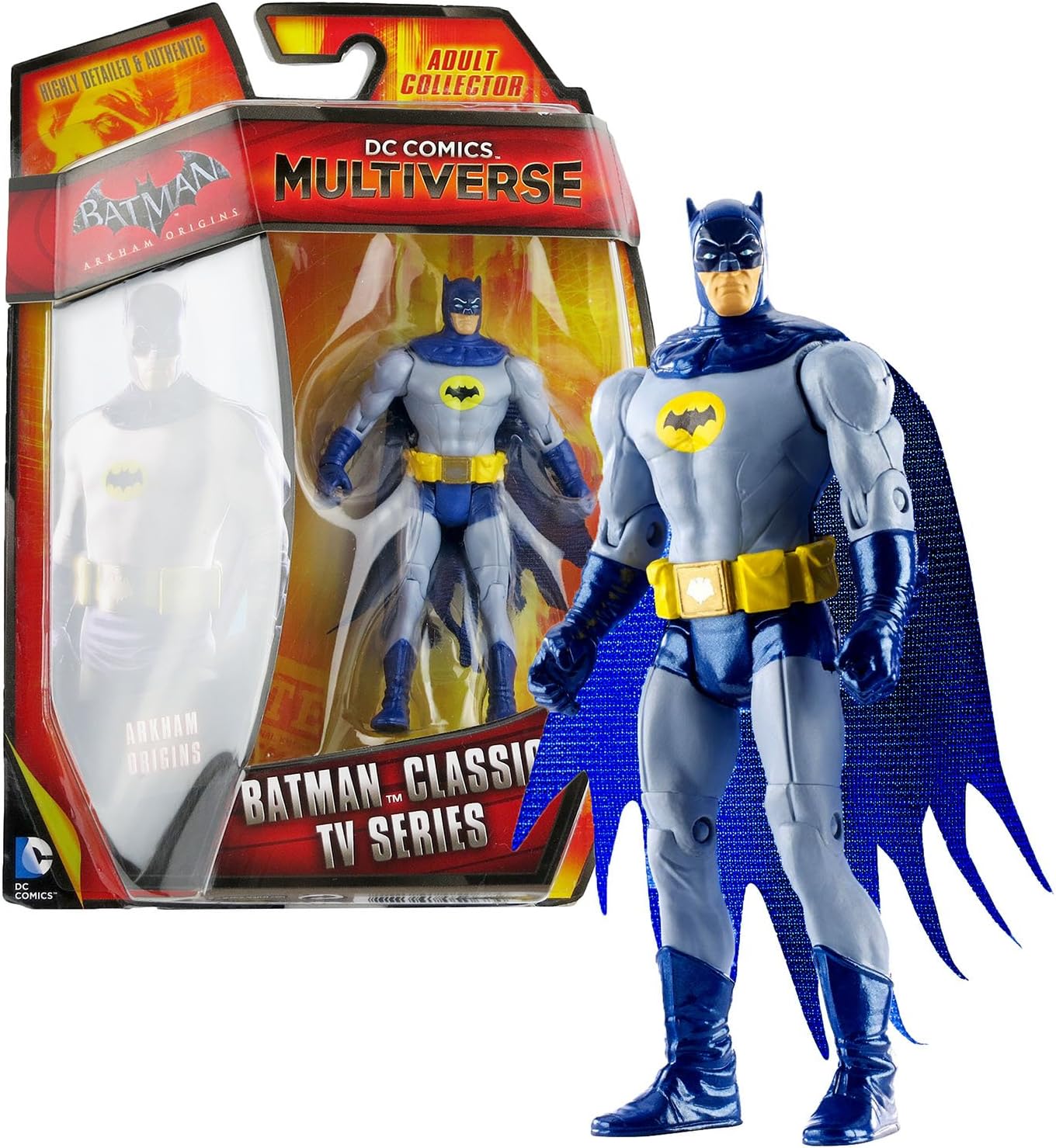 DC Comics Multiverse Mattel Year 2014 Batman Arkham Origins Series 4 Inch Tall Action Figure - Batman Classic TV Series (CDW50)