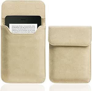 WALNEW 6 Inch Sleeve for All-New Kindle 2019/Kindle Paperwhite (Included 2018 Version)/Kindle Voyage/Kindle (8th Gen, 2016)/Kindle 4/5/Kindle Touch Protective Pouch Bag Case Cover, Khaki