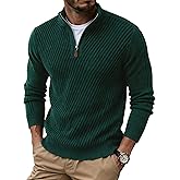Sailwind Men's Quarter Zip Up Pullover Knit Texture Sweater Casual Long Sleeve Sweaters