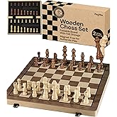 PlayVibe Wooden Chess Set 15
Board Games for All Players with 2 Extra Queens - Handmade Classic Wooden Chess Board Set, Por