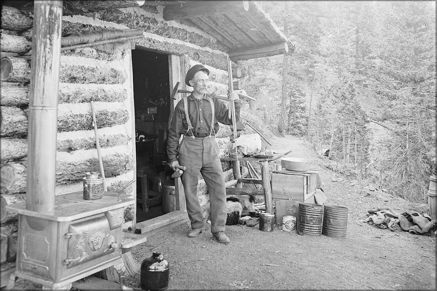 Amazon Com 24x36 Poster Prospector In Pikes Peak Colorado 1900s