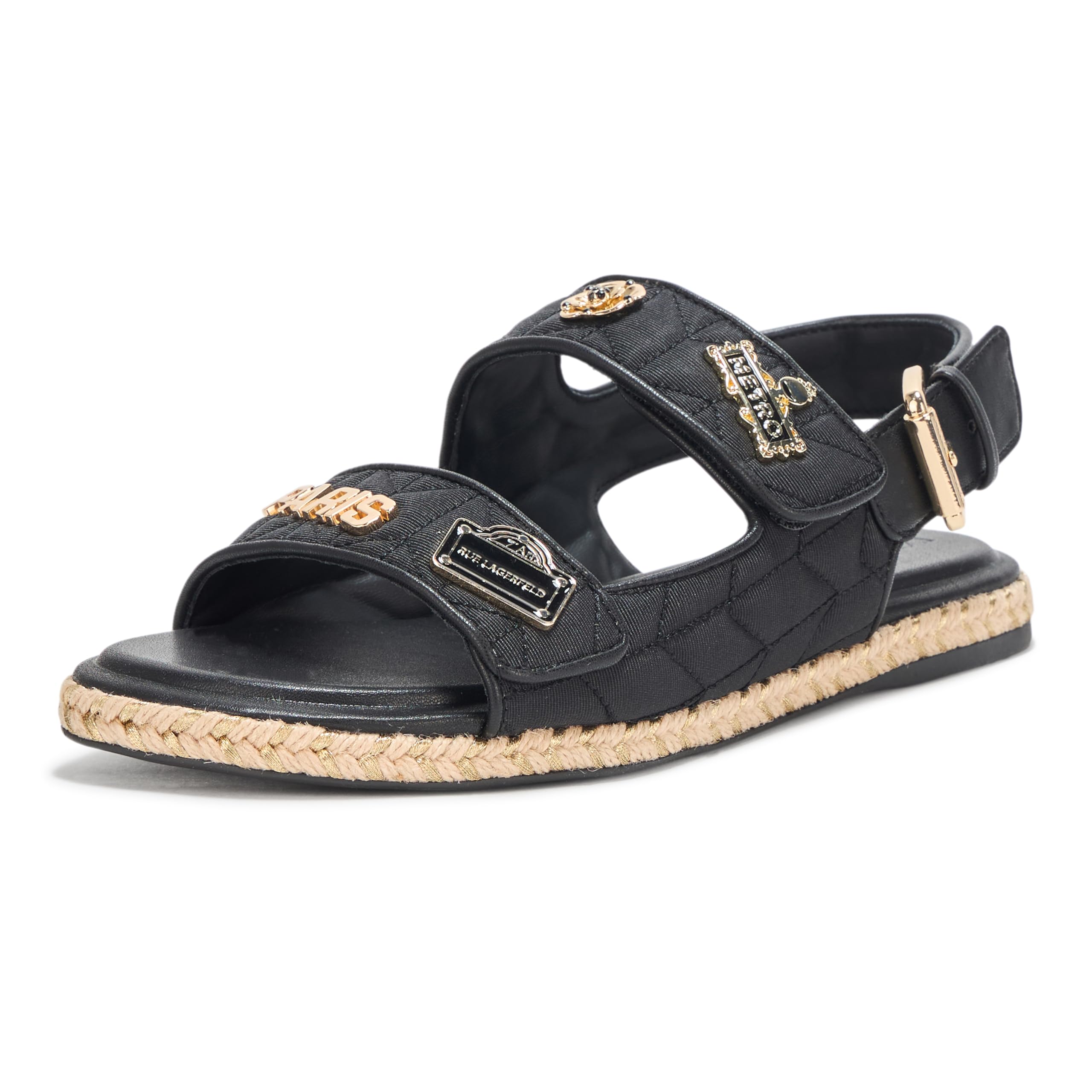 KARL LAGERFELD Paris Women’s Shoes Platform Sandal, Black, 9.5