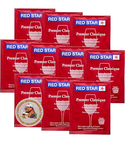 Wine Making Kit - 1 Gallon Jug With Airlock & Red Star Premier Classique Yeast (12 Pack)