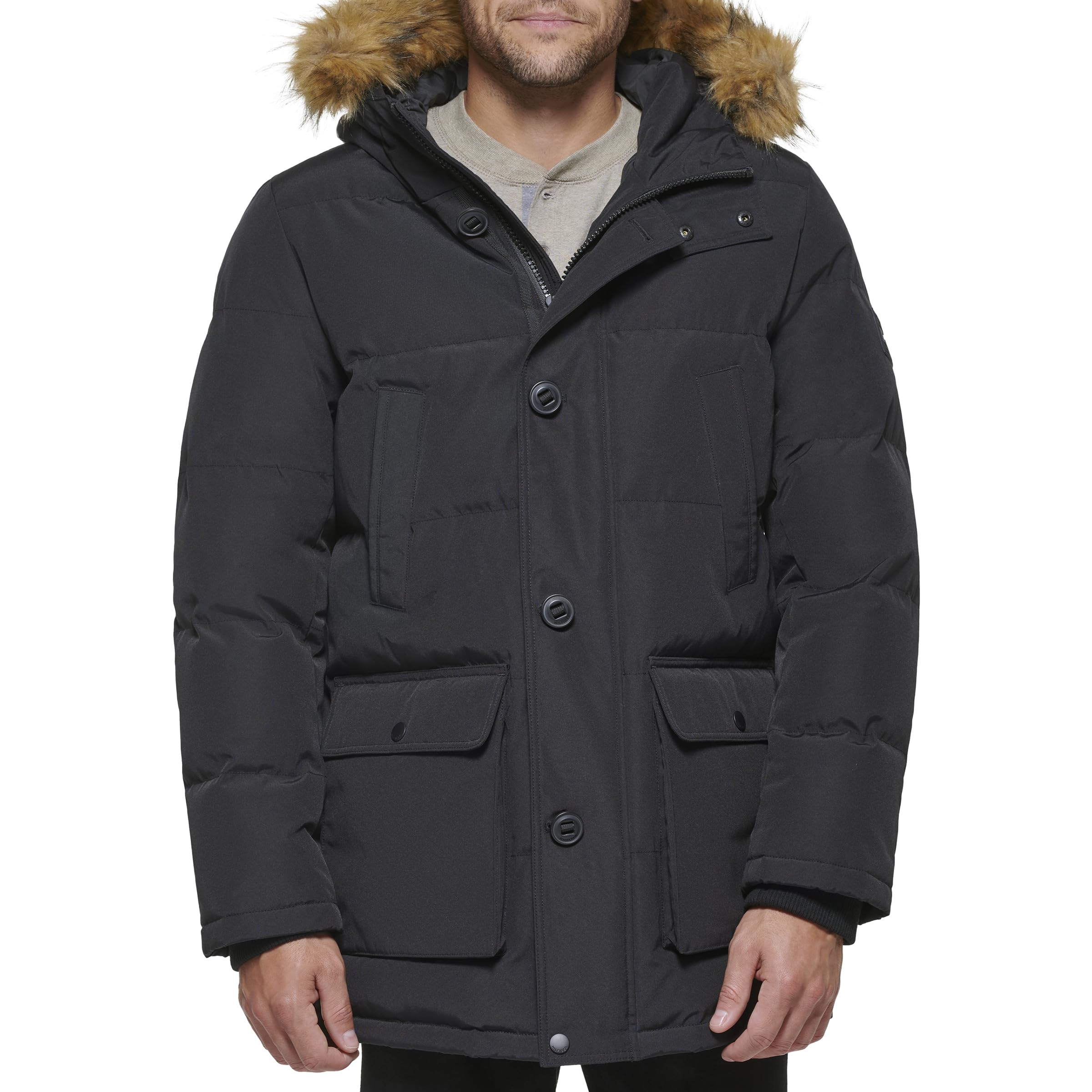 Photo 1 of Tommy Hilfiger Men's Arctic Cloth Heavyweight Performance Parka, Black, 5X