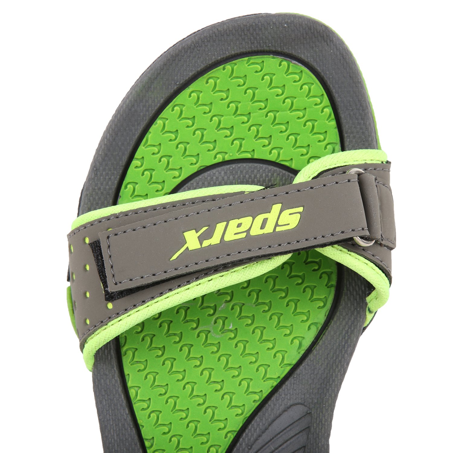 sparx women's ss0803l3 series dark grey fluorescent green synthetic casual floater sandals