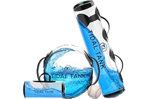 Tidal Tank Baseball Bundle 2.0: Versatile Training aid Equipment with Adjustable Water Filled Weight & Aqua Bag for Athletes and Coaches - 49 lbs Tube + 55 lbs Sphere + 10 lbs Hydroball