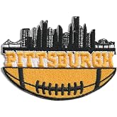 MJshop29 Rugby Fan City of Pittsburgh American Football Fan Favorite Team Iron On Patches for Clothing Backpacks Jeans Motorcycle Patch Sew On Custom Jackets Hats Tactical Bags