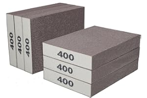 SACKORANGE 6 Pack 400 Grit Hand Sanding Block, Washable and Reusable Sanding Sponge Great for Pot Brush Pan Brush Sponge Brush Glasses Sanding Wood Sanding Metal Sanding (400 Grit)