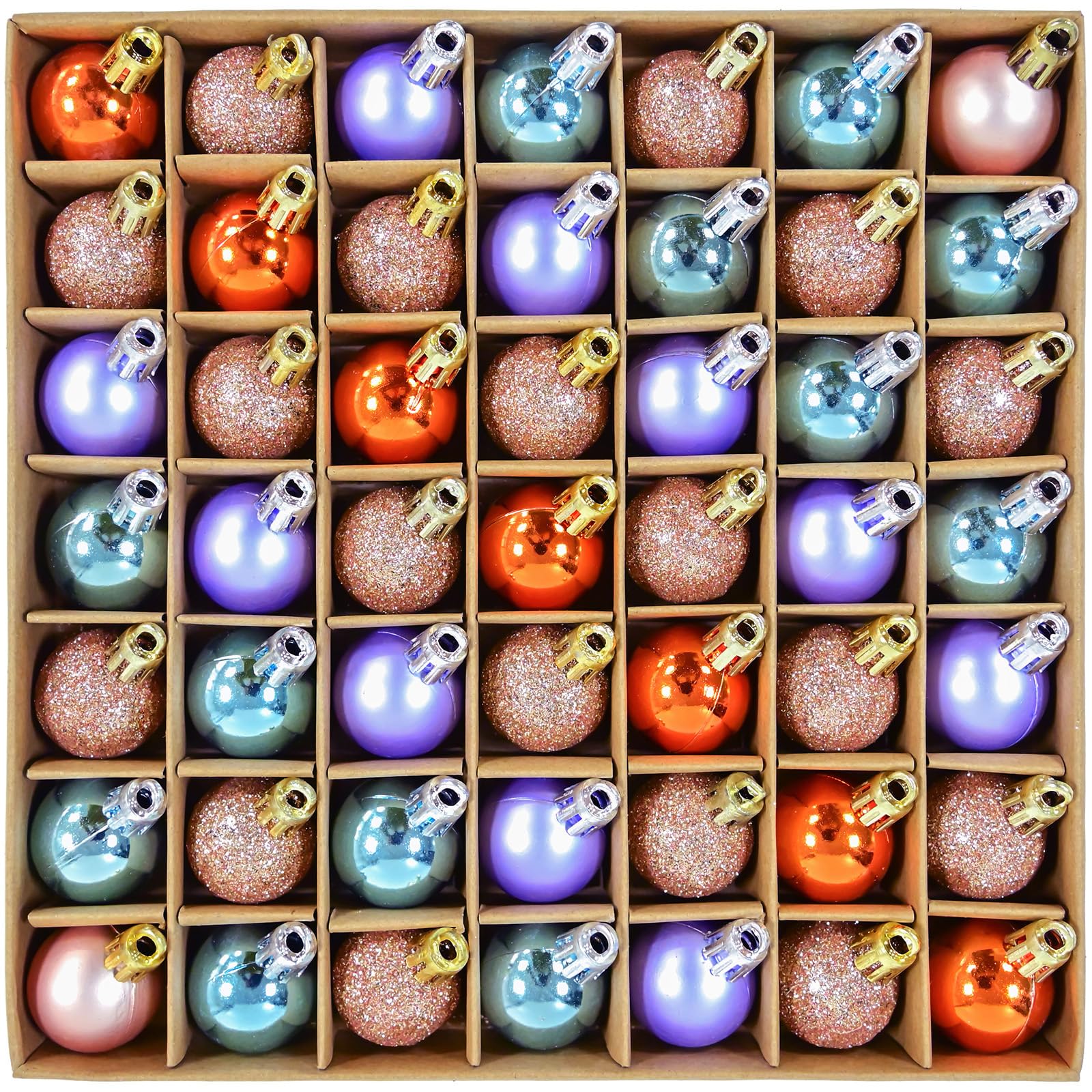 Photo 1 of 49PCS Mini Christmas Balls Ornaments Set - 3cm/1.18” Small Christmas Tree Ornaments for Mini Tree Decorations, Shatterproof Hanging Ball Bulk for Xmas Holiday Wreath Decor