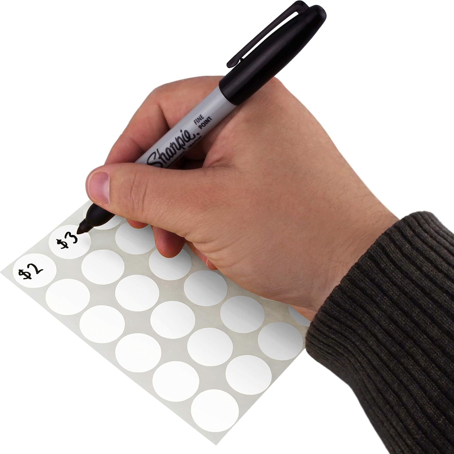 ChromaLabel 3/4 Inch Round Removable Color-Code Dot Stickers, 1008 Pack, 24 Labels per Sheet, White : Office Products