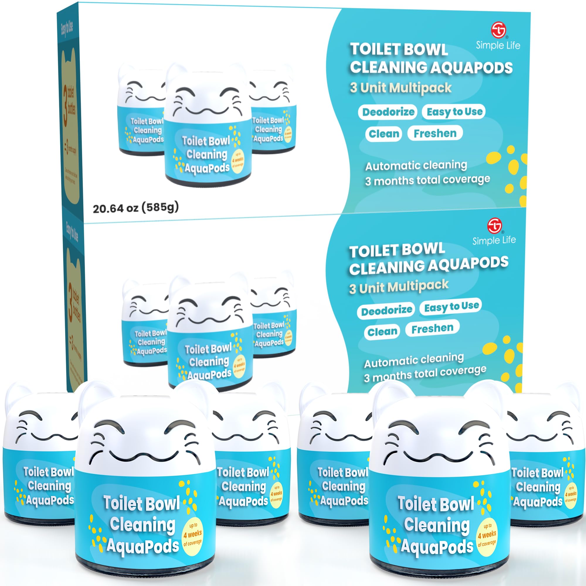 Photo 1 of Simple Life Toilet Bowl Cleaner | Automatic Long-Lasting Toilet Bowl Cleaner Tablets | Easy-To-Use, Septic Safe Toilet Cleaner in Bottle | Powerfully Cleans and Prevent Stain Build Up | 6 Count