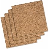 Quartet Cork Tiles, Bulletin Board Cork Panels 12" x 12" x 3/16", Natural, 4 Pack (102)
