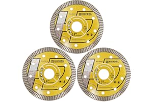 HIGHDRIL Super-Thin Diamond Blade,3PCS 4-1/2 Inch / 115MM with 7/8" Arbor,Dry or Wet Turbo Cutting Disc for General Purpose P