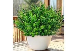 Yastouay 7 Bundles Artificial Flowers for Outdoors, Fake Outdoor Flowers UV Resistant, Faux Plastic Greenery Plants for Outdoor Front Porch Hanging Garden Window Box Farmhouse Home Indoor Decor