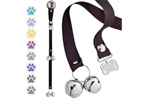 PoochieBells Dog Door Bells for Potty Training, Quick & Easy Puppy Potty Training Method Included, Handcrafted in USA with Loud, Paw-Safe Bells, Midnight Black