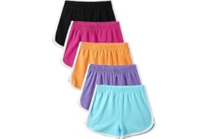 5 Pack Cotton Girls Shorts Toddler Girls Athletic Biker Running Shorts Dolphin Yoga Shorts for Kids
