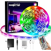 DAYBETTER SMD 5050 Remote Control Led Strip Lights 20ft, RGB Color Changing Led Strip with Remote Control for Room, Bedroom, Suitable for Home Decor, Living Room, Kitchen, Home Party Decoration, 24V