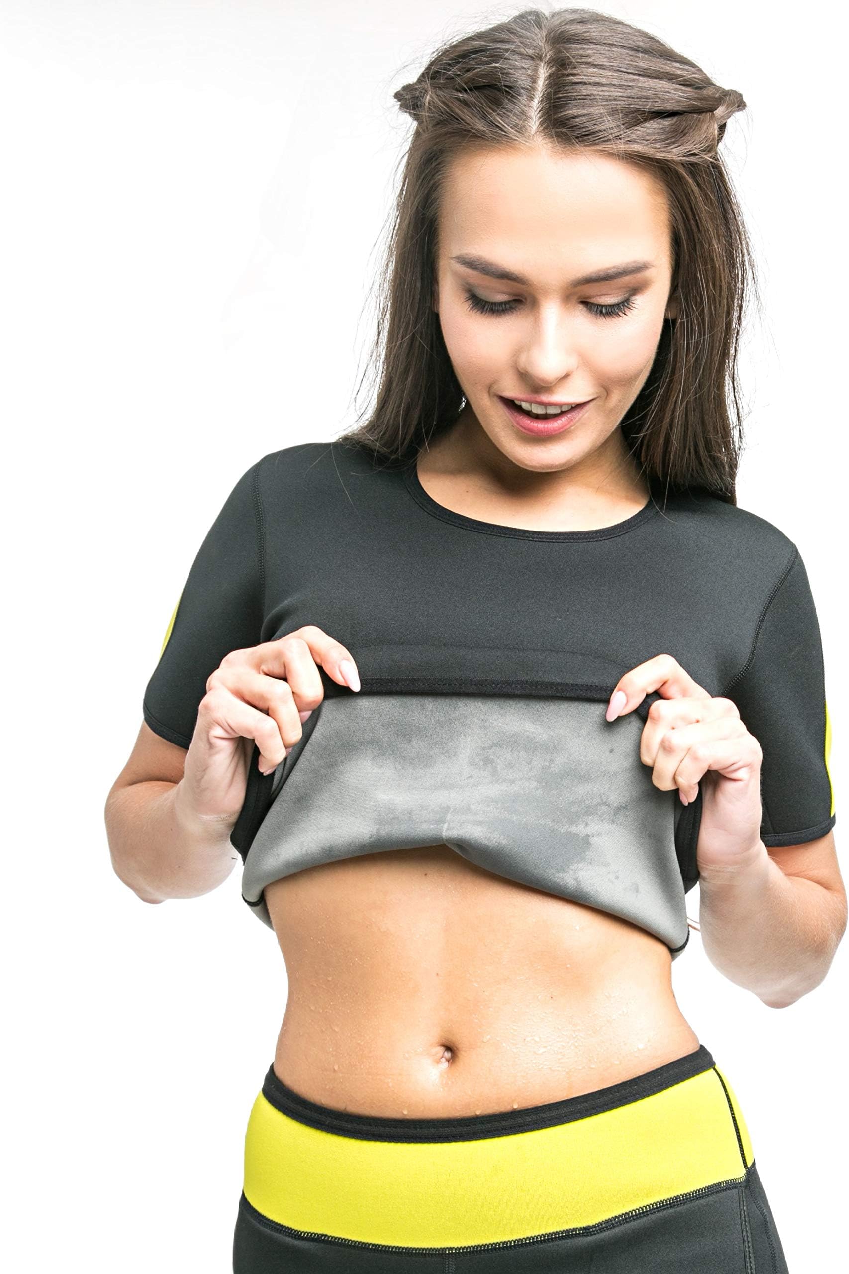VEOFIT Slimming Sweat T-shirt: Fitness Top - Tones the arms, stomach and hips for a firmer skin and a refined silhouette S-XXXL