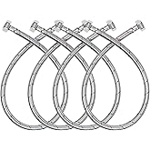 4 Pack 1/2" x 1/2" FIP Flexible Faucet Supply Lines, Bathroom Faucet Hose Connector, 304 Stainless Steel Braided Water Supply