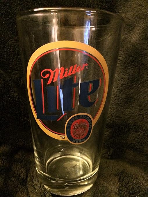 Vintage Drinking Glass Miller Lite Beer Beer Glasses