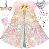 LIMIROLER Princess Dress Up Toys Unicorn Princess Cape Gift Set Princess Dress Up Clothes Set Gift for Birthday Christmas Party Halloween