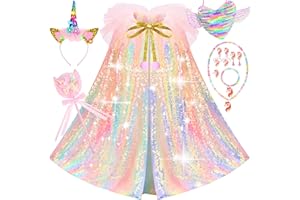 LIMIROLER Princess Dress Up Toys Unicorn Princess Cape Gift Set Princess Dress Up Clothes Set Gift for Birthday Christmas Party Halloween