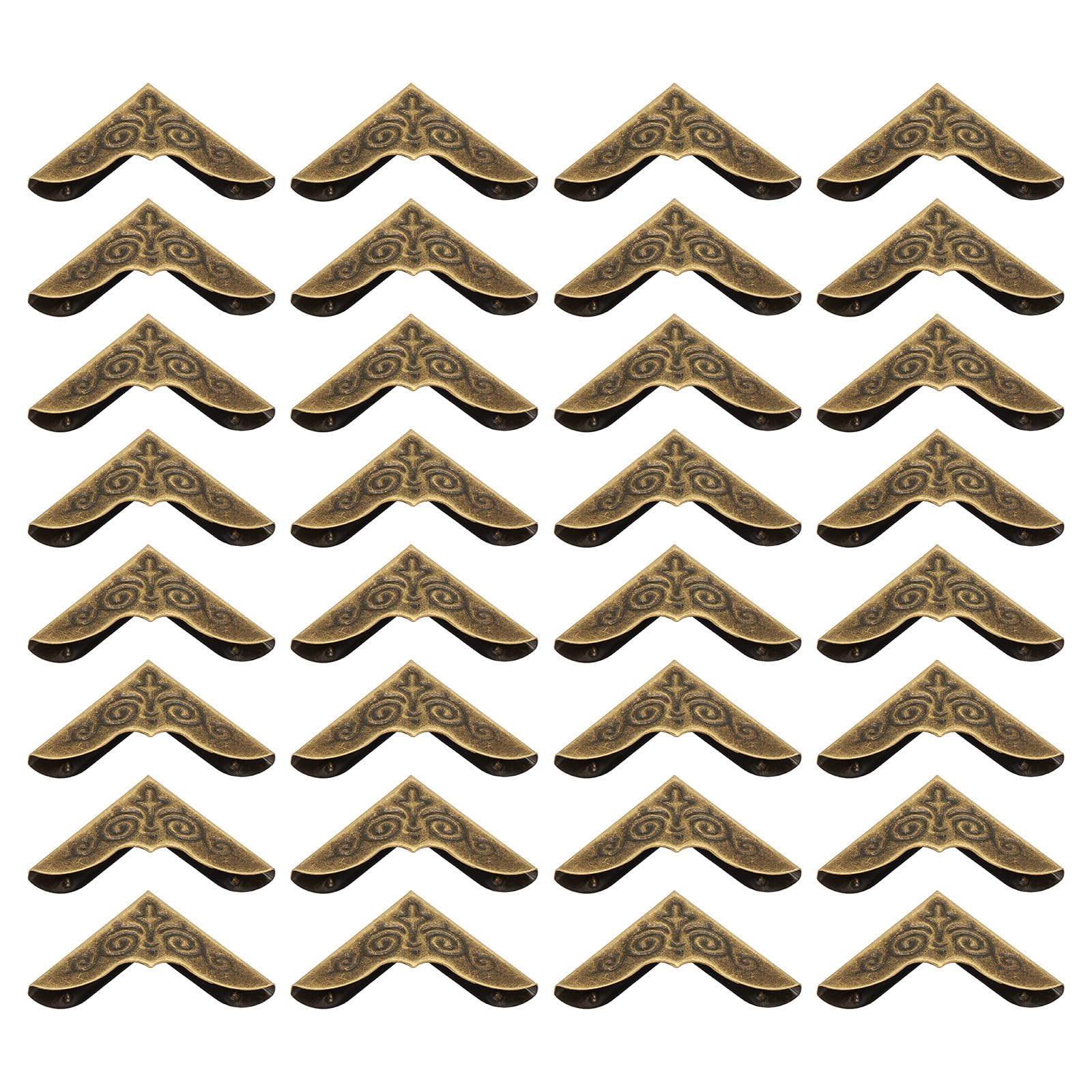 PATIKIL 30mm Metal Book Corner, 60pcs Photo Corners Book Corners Protector Retro Metal Decorative for Crafting Scrapbook Photo Album Book Binding, Bronze