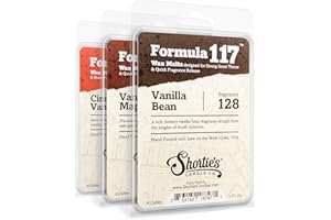 Shortie's Candle Company Vanilla Wax Melts Variety Pack - Vanilla Bean, Vanilla Maple, Cinnamon Vanilla - Formula 117-3 Highly Scented 3 Oz. Bars - Made with Natural Oils - Vanilla Warmer Wax Cubes