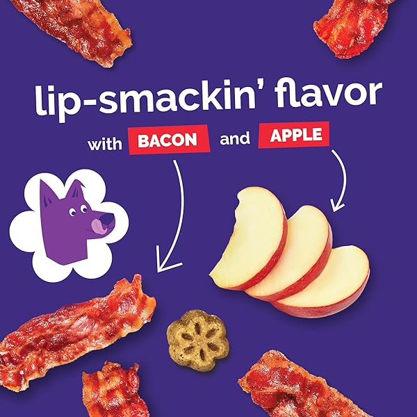 FRUITABLES SKINNY MINI DOG TREATS, HEALTHY SWEET POTATO TREAT FOR DOGS, LOW CALORIE & DELICIOUS, PUPPY TRAINING, FREE OF WHEAT, CORN AND SOY, MADE IN THE USA, BACON AND APPLE FLAVOR, 5OZ