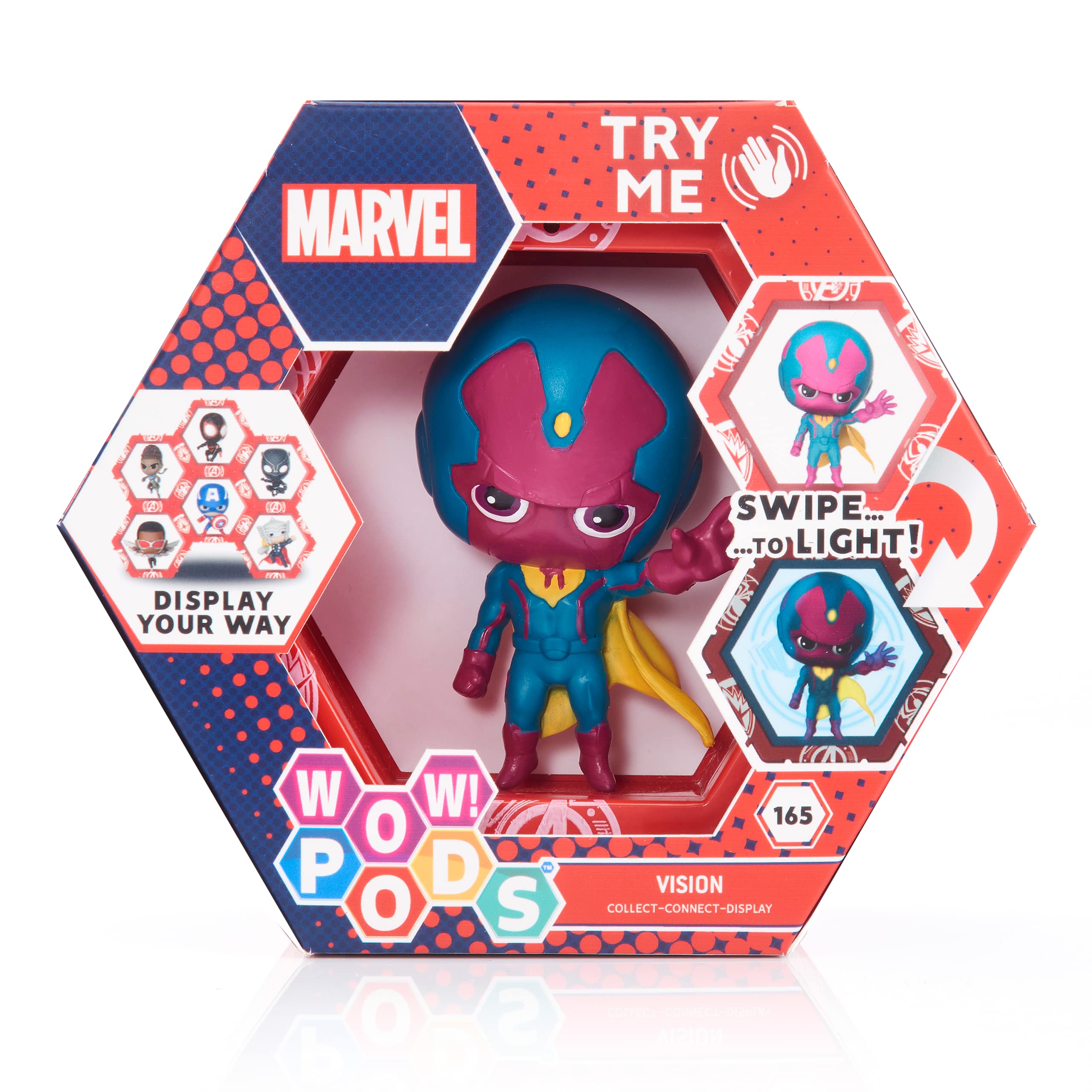 WOW! PODS Avengers Collection - Vision | Superhero Light-Up Bobble-Head Figure | Official Marvel Collectable Toys & Gifts
