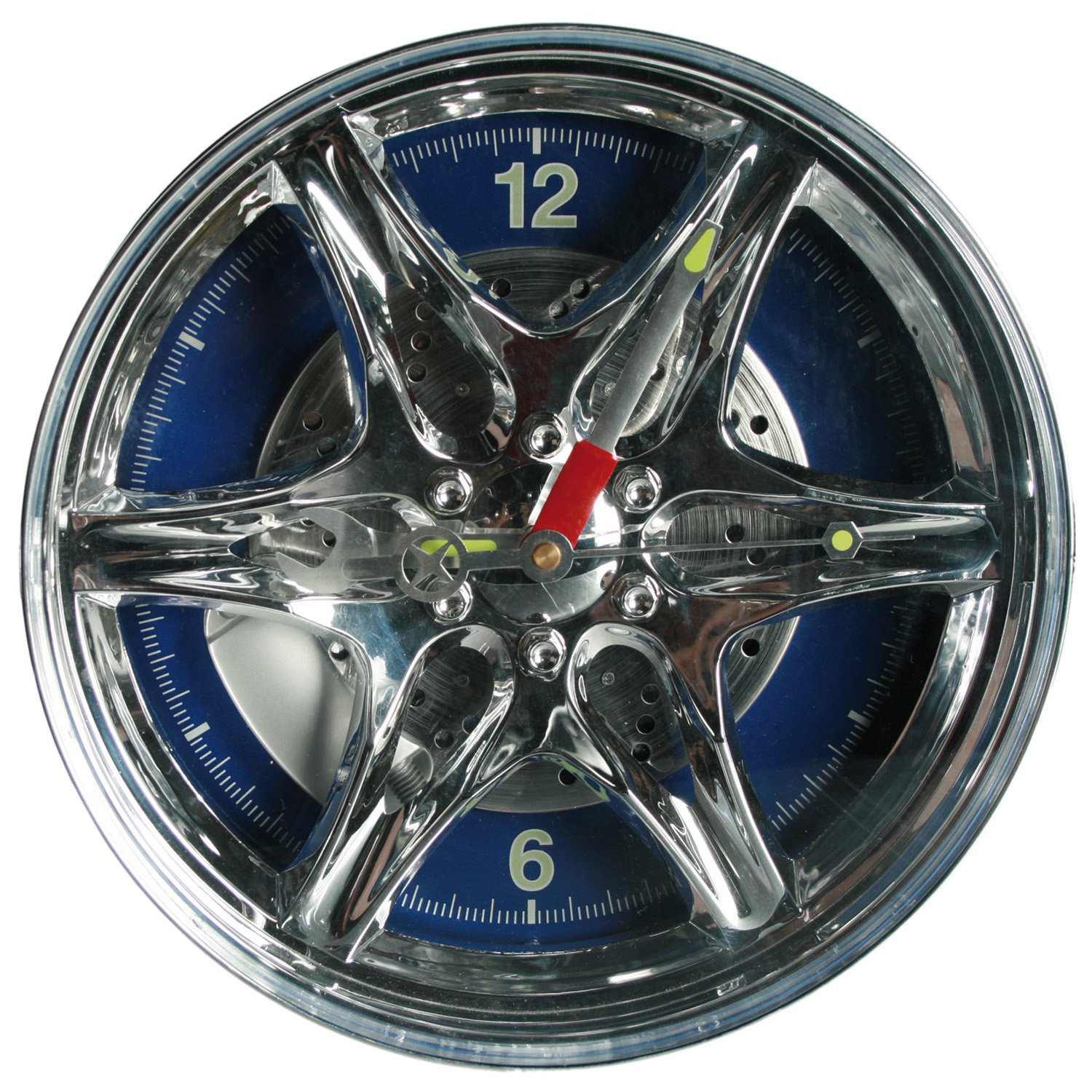 OOTB Plastic wall clock, rim with blue LED