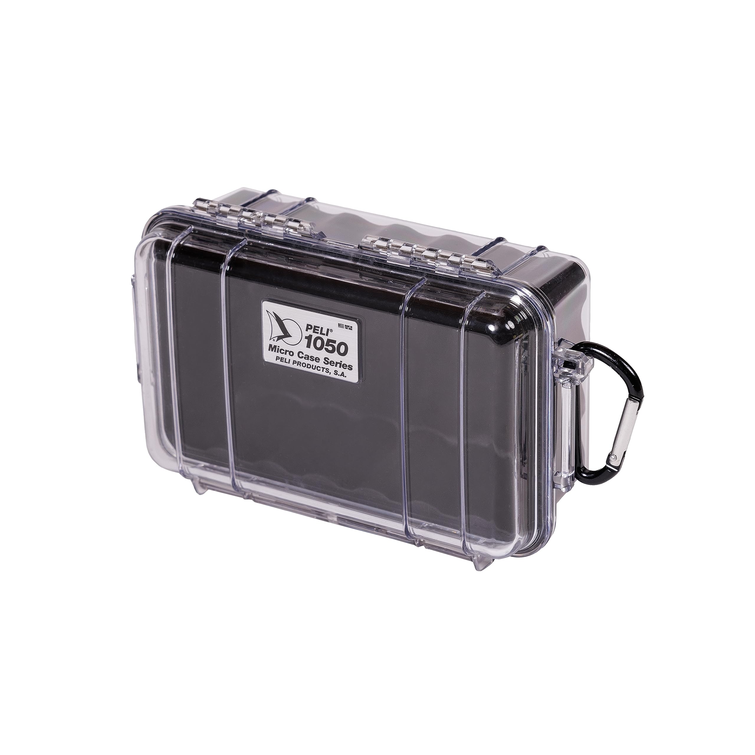 PELI 1050 Micro Case, Small Protective Cases Camera & Photo, IP67 Watertight, 3L Capacity, Made in US, Clear/Black Liner