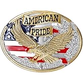 TYWestyles Belt Buckles for men women - Western Cowboy Belt Buckle American Flag and Eagle Belt Buckle
