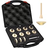 BOZXYE 13 Pcs Brass Router Template Bushing Guide Set with Centering Cone, Fit Any Routers Sub-Base of The Porter Cable Style Router Bushing Guide Set with Carrying Case