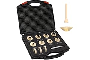 BOZXYE 13 Pcs Brass Router Template Bushing Guide Set with Centering Cone, Fit Any Routers Sub-Base of The Porter Cable Style