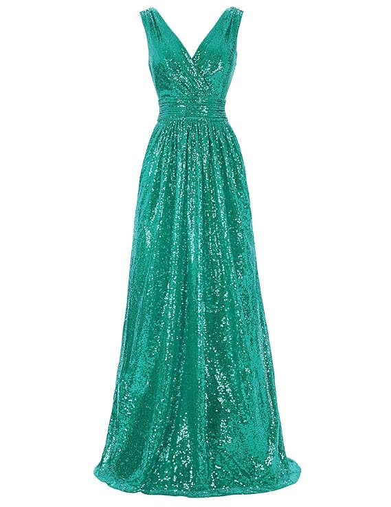 Kate Kasin Damen Pailletten Abendkleid Ärmellos Homecoming Kleid Maxikleid KK0199