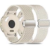 Laband 2 Pack Magnetic Braided Nylon Band Compatible with Garmin Venu 3 Watch Band/Venu 2/Vivoactive 4/Venu 4 45mm,22mm Loop Elastic Soft Sport Strap for Forerunner 570 47mm/265/255/255 Music Women