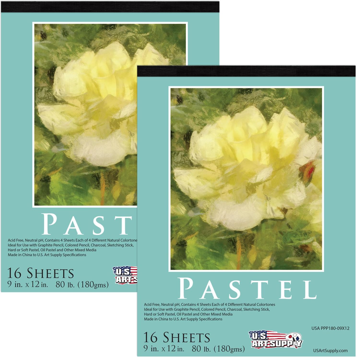 Us Art Supply 9 X 12 Premium Pastel Paper Pad 80 Pound 180gsm Assorted Natural Tone Paper Colors Pad Of 16 Sheets Pack Of 2 Pads