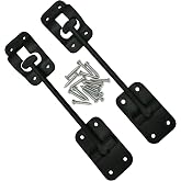 Camp'N 6" RV Door Holder and Latch - Camper &amp; Trailer Door Catch - T Style OEM - Black 2 Pack with Hardware