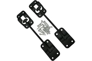 Camp'N T-Style 6" Door Latch-Holder-Catch with Hardware for RV, Trailer, Camper, Motor Home, Cargo Trailer - OEM Replacement (Black 2-Piece)