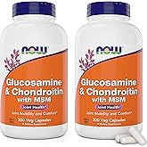 Now Glucosamine & Chondroitin with MSM, 300 Capsules (Pack of 2)